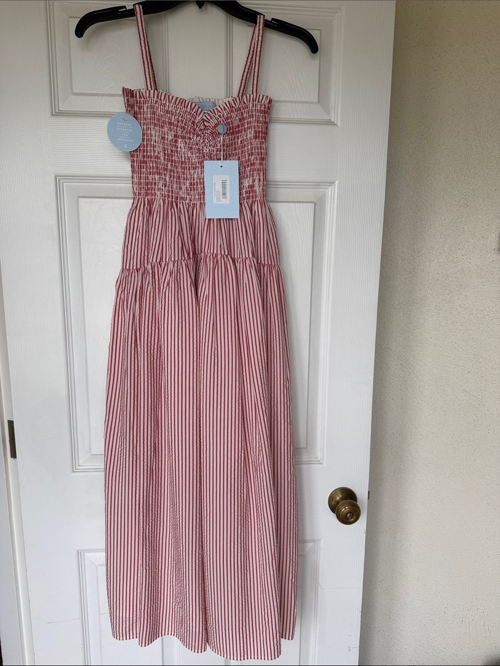 Hill House Rebecca Dress - red ticking stripe - Picture 2 of 4
